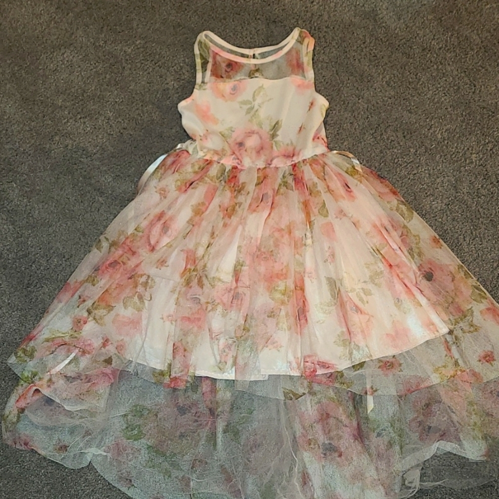 Floral Hi-low tulle girl's dress.